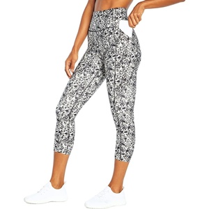 image:imageMarika Womens Carson High Rise Pocket Capri LeggingBlack Mini Textured Animal