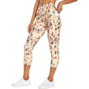 image:imageMarika Womens Carson High Rise Pocket Capri LeggingHeron Cheetah Tie Dye