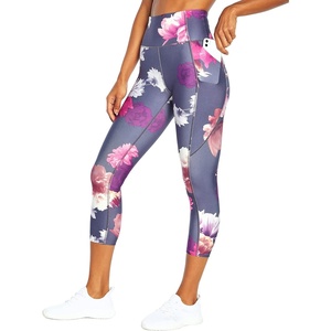 image:imageMarika Womens Carson High Rise Pocket Capri LeggingHeron Flora Collage