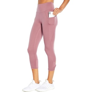 image:imageMarika Womens Ruby High Rise Side Pocket Capri LeggingDusky Orchid